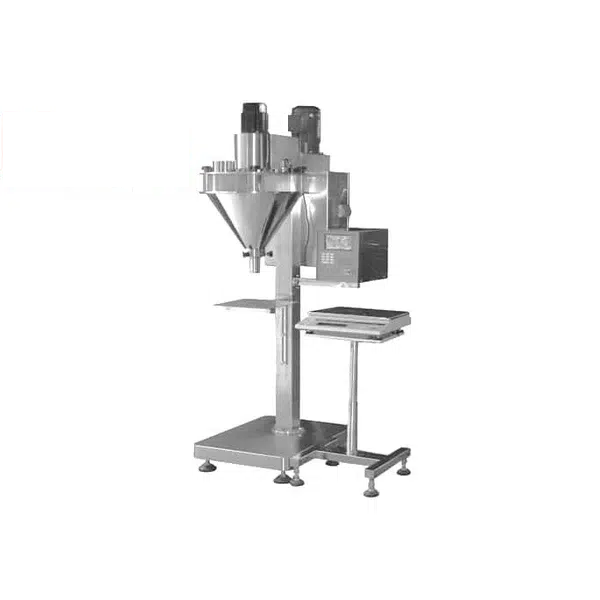 Auger powder filling machine with servo-driven auger for precise powder dosing